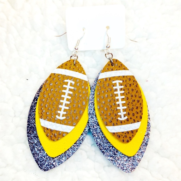 2/$20 Football faux leather earrings - Picture 4 of 5